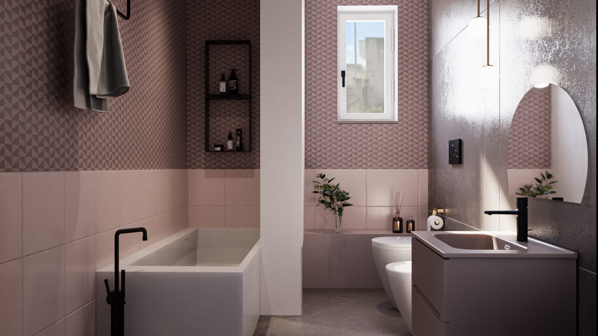 Bagno con finiture eleganti